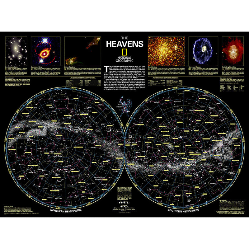 The Heavens Map, Laminated, 30.5" x 22.75"