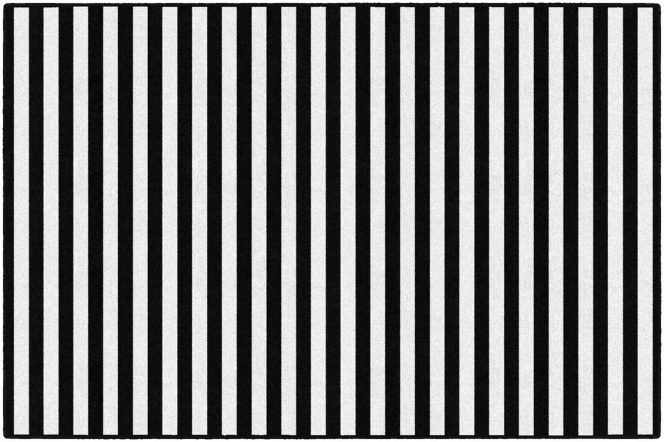 BLACK & WHITE STRIPE RECTANGLE CARPETS 5' X 7'6"