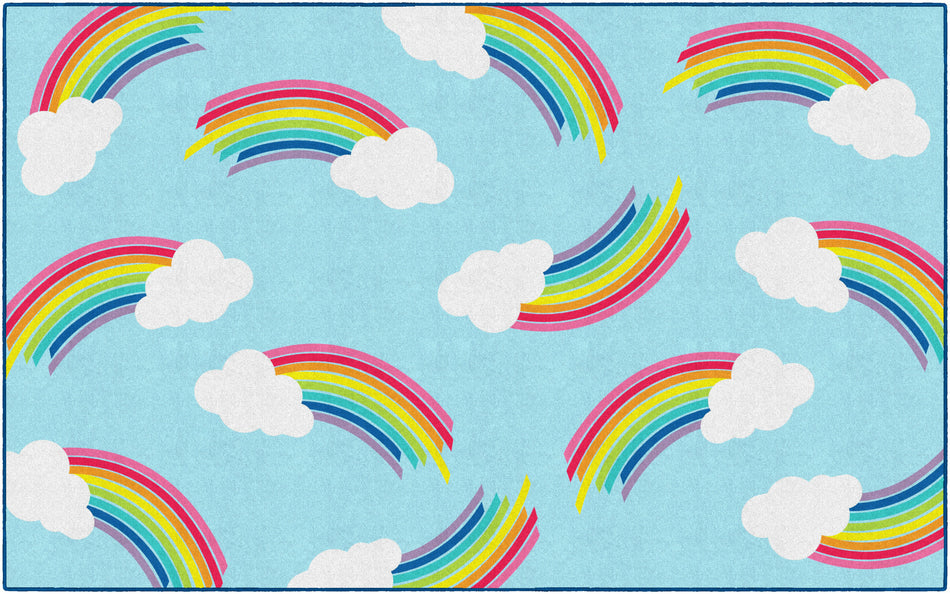 WHIMSICAL RAINBOWS RECTANGLE CARPETS 7'6" X 12'