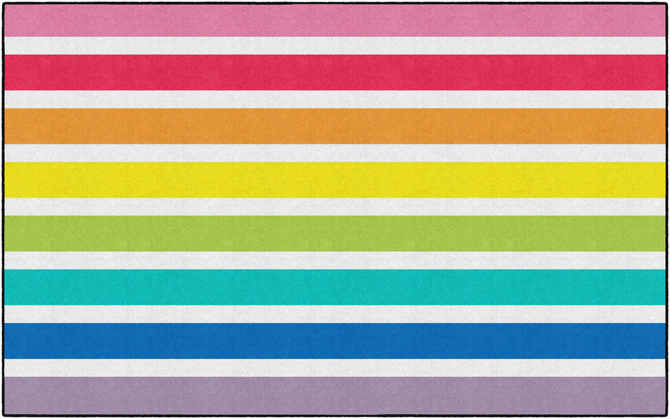 BRIGHT STRIPED RAINBOW RECTANGLE CARPETS 7'6" X 12'