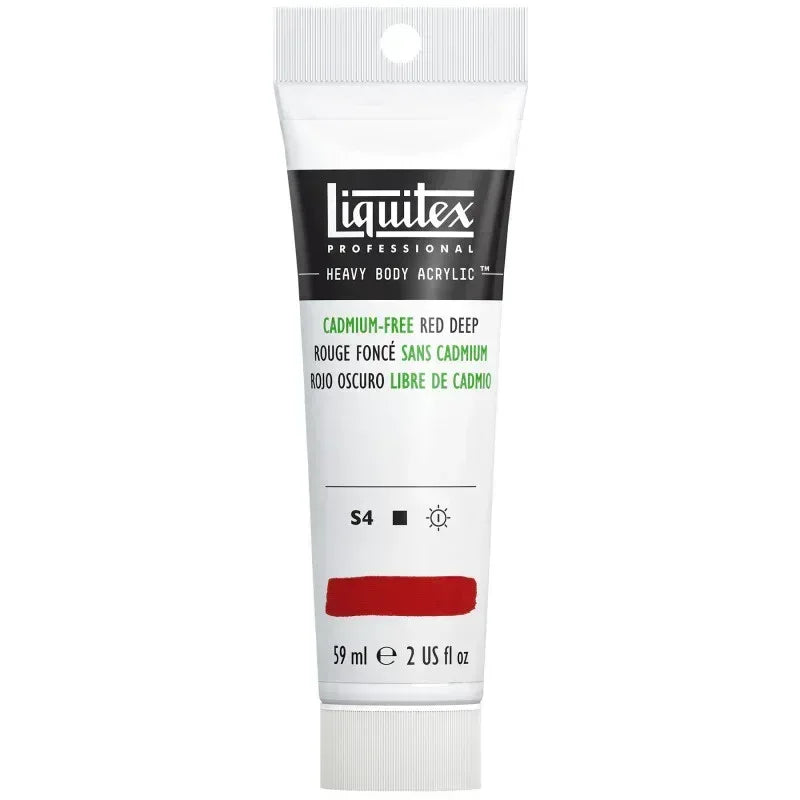Professional Heavy Body Acrylic Paint, 59 mL Tube, Cadmium Free Red Deep