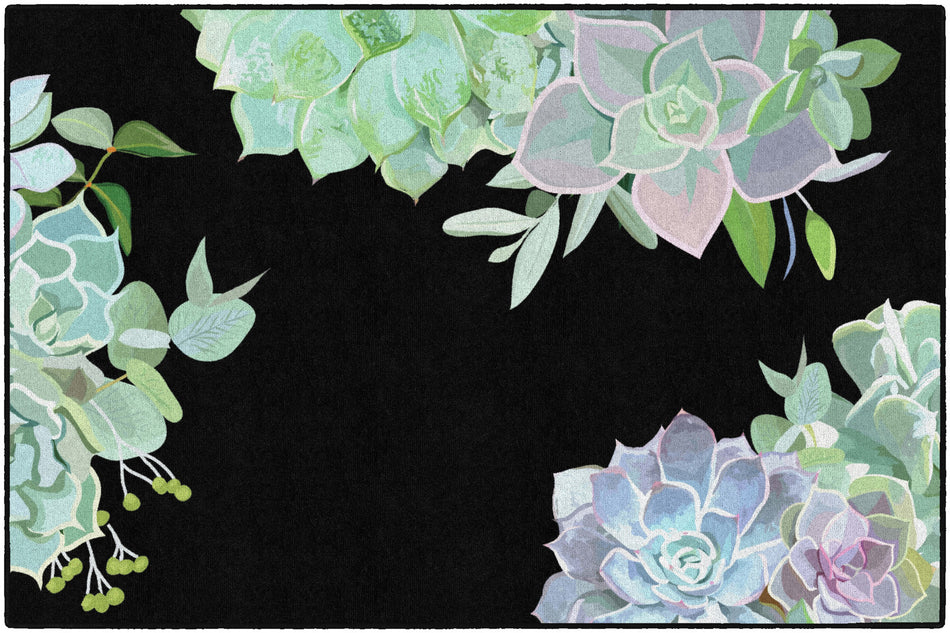 SUCCULENTS RECTANGLE CARPETS 5' X 7'6"
