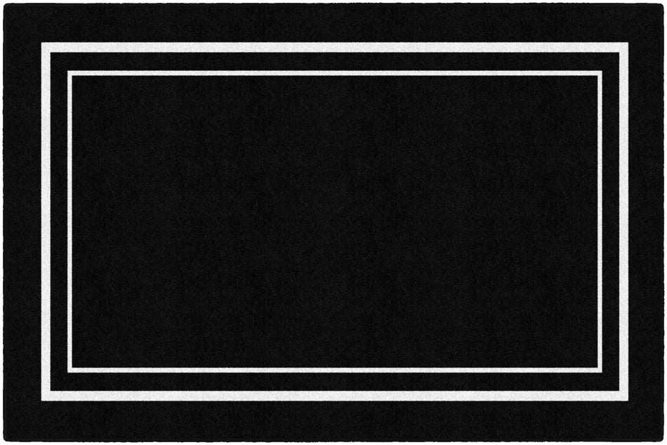 BLACK & WHITE BORDER RECTANGLE CARPETS 5' X 7'6"