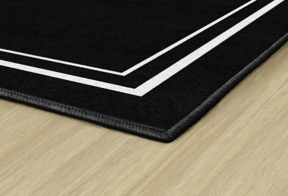 BLACK & WHITE BORDER RECTANGLE CARPETS 5' X 7'6"