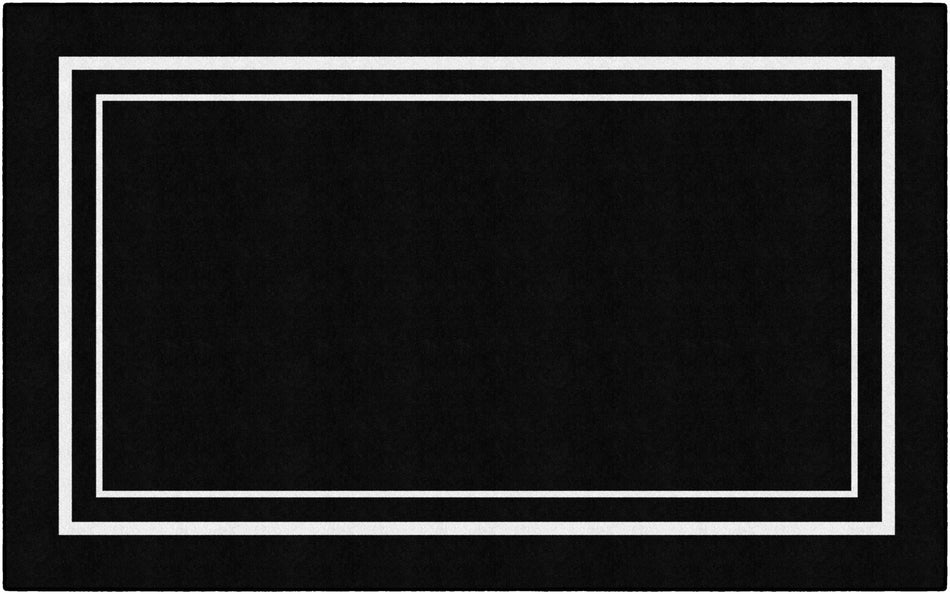 BLACK & WHITE BORDER RECTANGLE CARPETS 7'6" X 12'