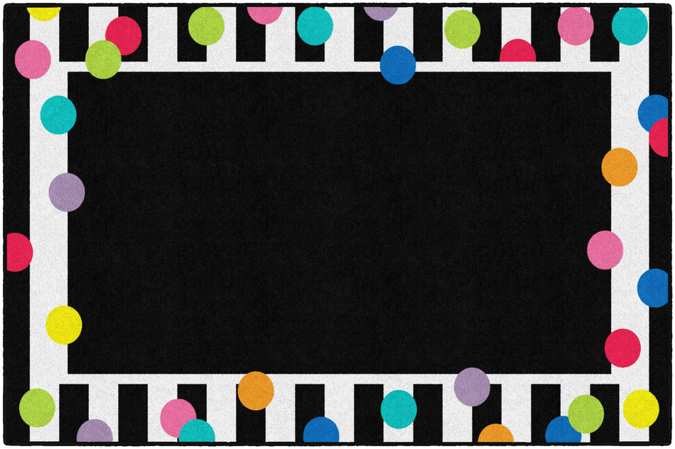 POLKA DOT BORDER RECTANGLE CARPETS 5' X 7'6"