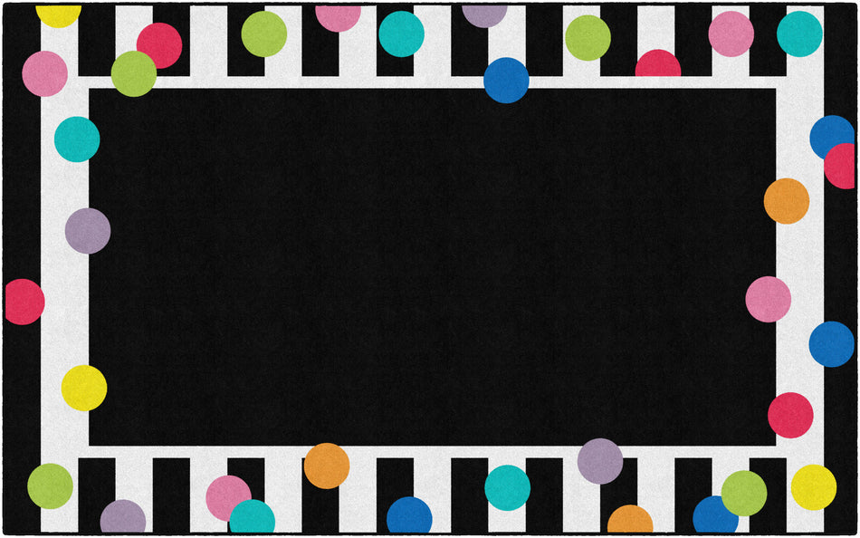 POLKA DOT BORDER RECTANGLE CARPETS 7'6" X 12'