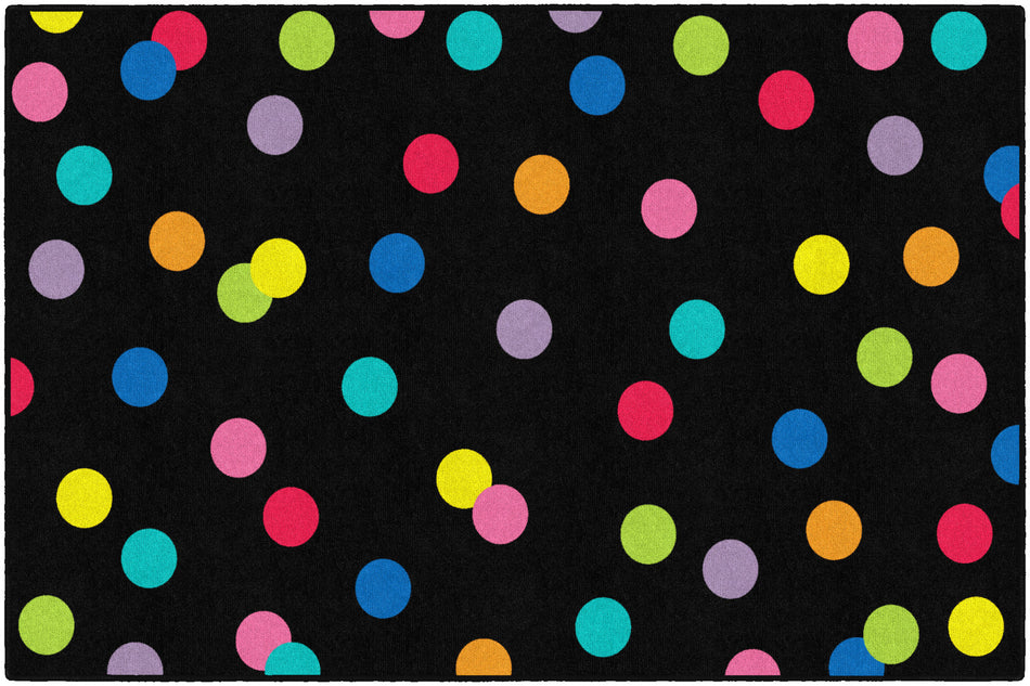 RAINBOW POLKA DOTS RECTANGLE CARPETS 5' X 7'6"