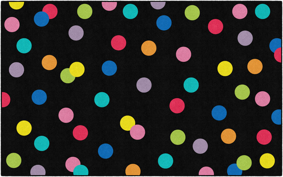 RAINBOW POLKA DOTS RECTANGLE CARPETS 7'6" X 12'