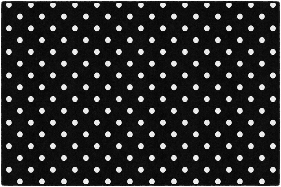 SMALL BLACK & WHITE POLKA DOTS RECTANGLE CARPETS 5' X 7'6"