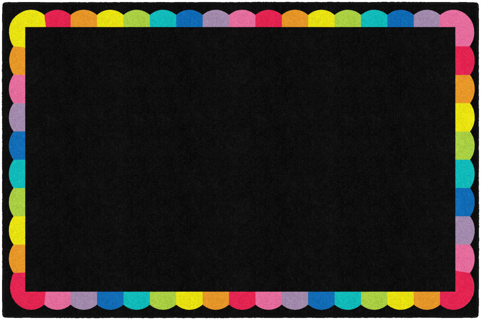RAINBOW SCALLOP BORDER RECTANGLE CARPETS 5' X 7'6"
