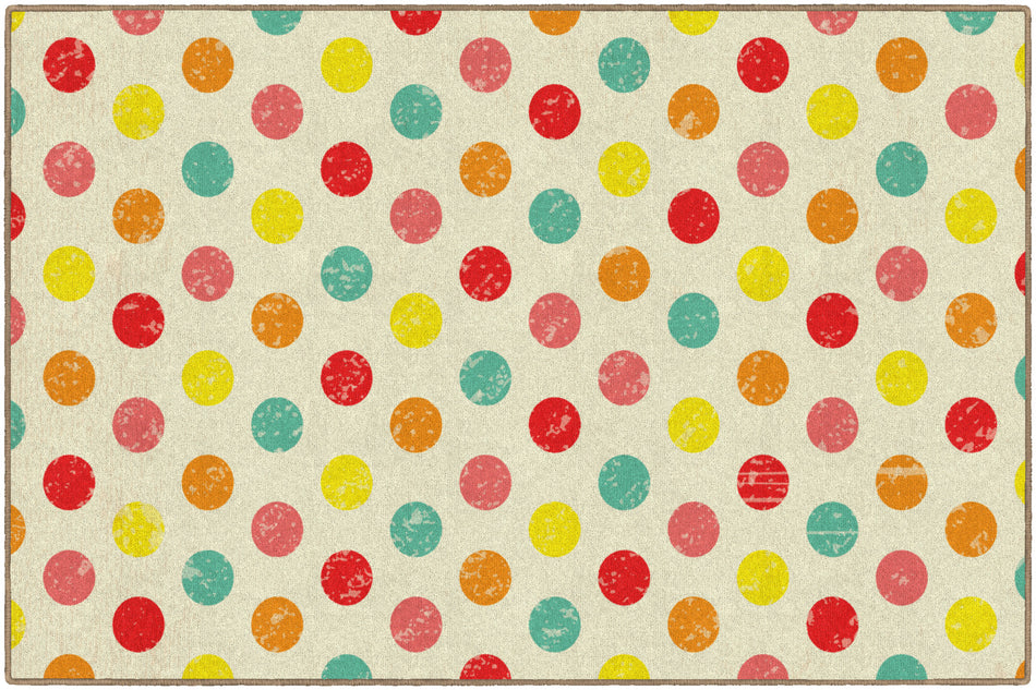 VINTAGE CIRCUS POLKA DOTS RECTANGLE CARPETS 5' X 7'6"