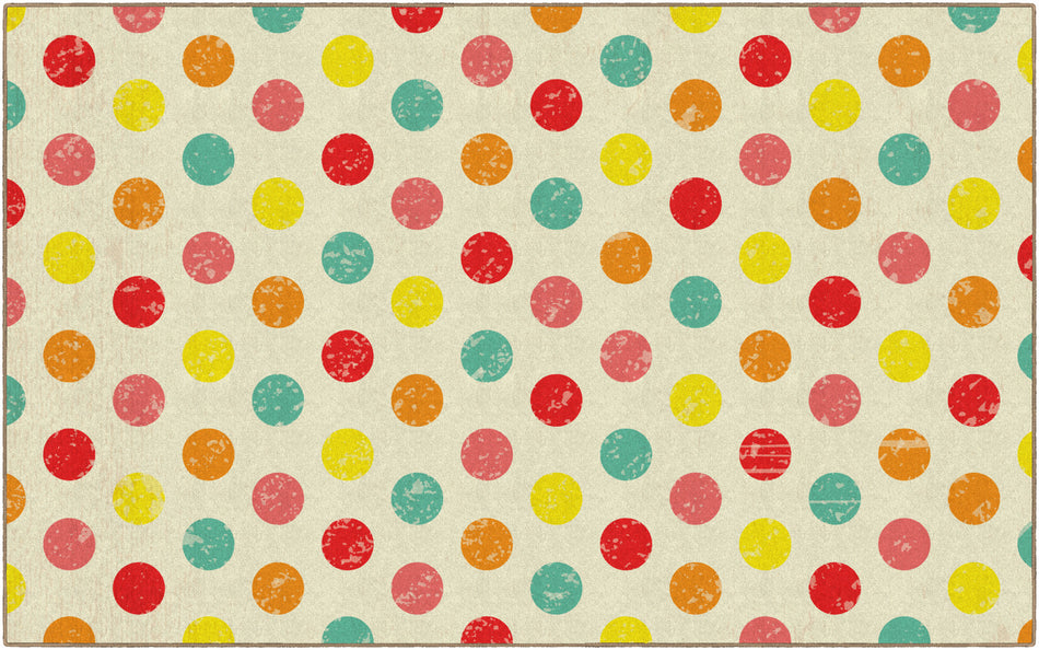 VINTAGE CIRCUS POLKA DOTS RECTANGLE CARPETS 7'6" X 12'