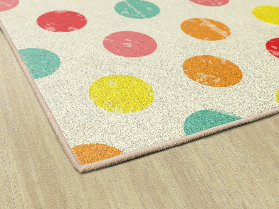 VINTAGE CIRCUS POLKA DOTS RECTANGLE CARPETS 7'6" X 12'