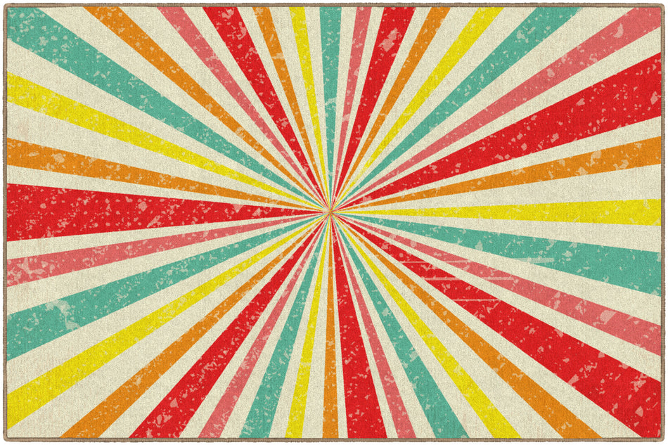 VINTAGE CIRCUS STARBURST RECTANGLE CARPETS 5' X 7'6"