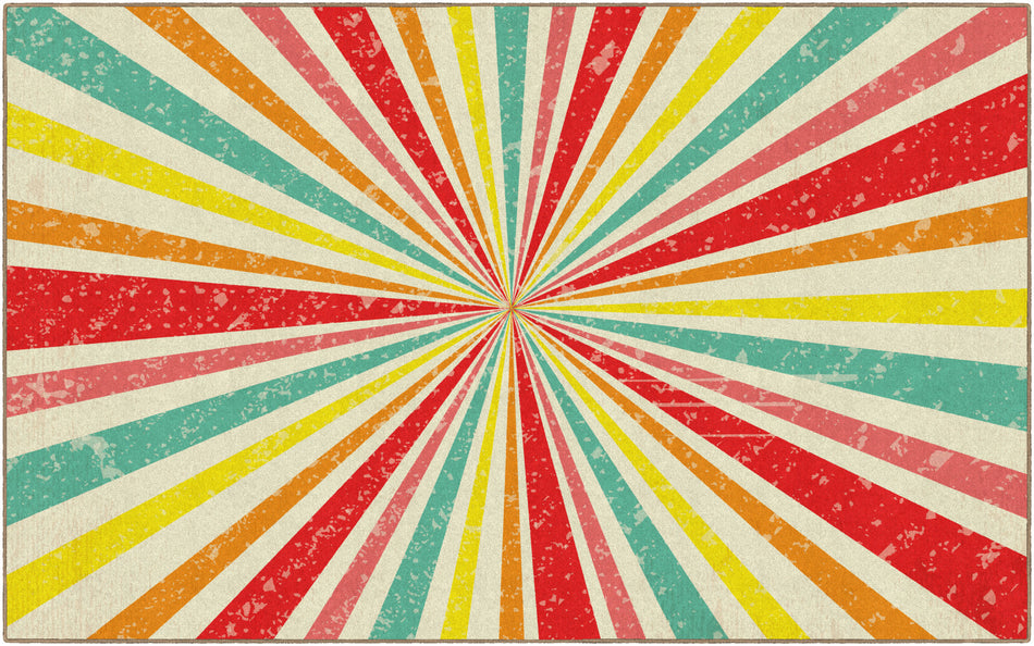 VINTAGE CIRCUS STARBURST RECTANGLE CARPETS 7'6" X 12'