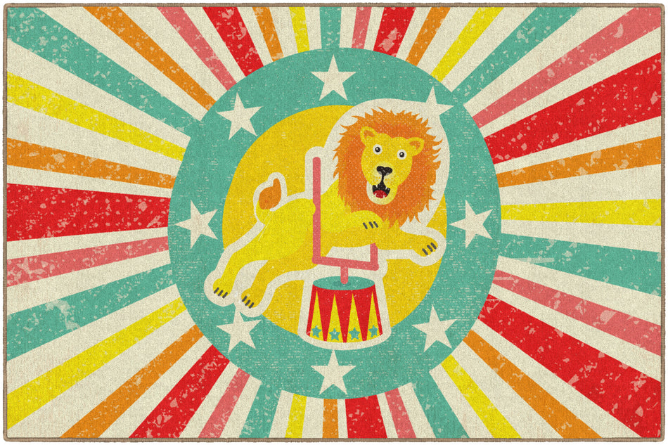 VINTAGE CIRCUS LION RECTANGLE CARPETS 5' X 7'6"