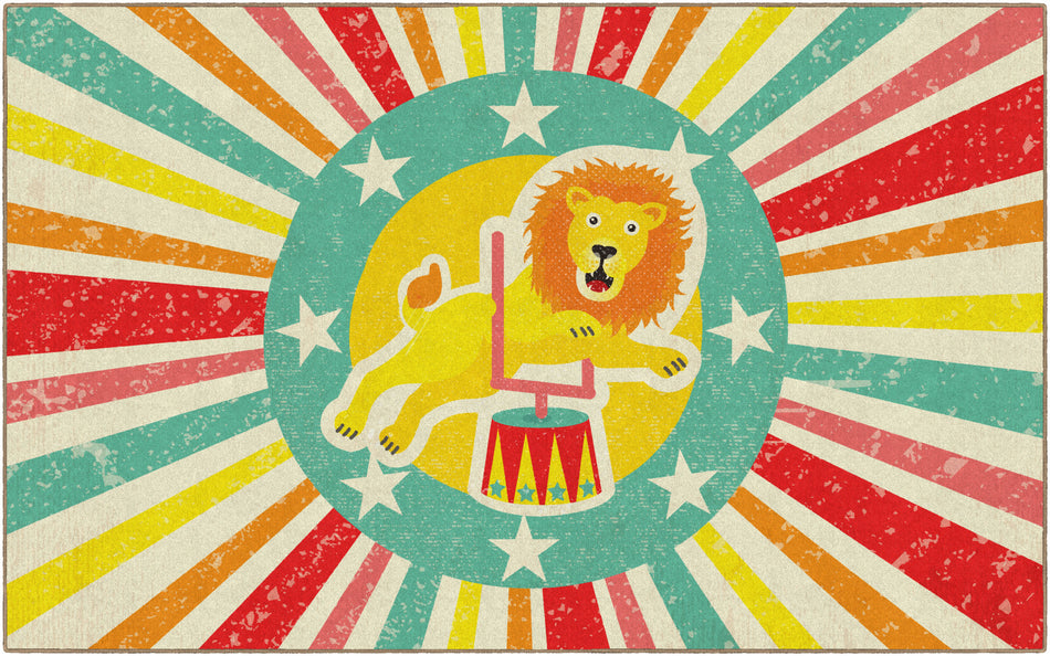 VINTAGE CIRCUS LION RECTANGLE CARPETS 7'6" X 12'