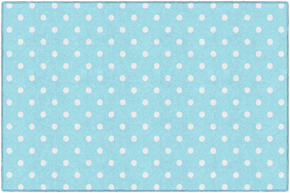 SMALL POLKA DOTS ON BLUE RECTANGLE CARPETS 5' X 7'6"