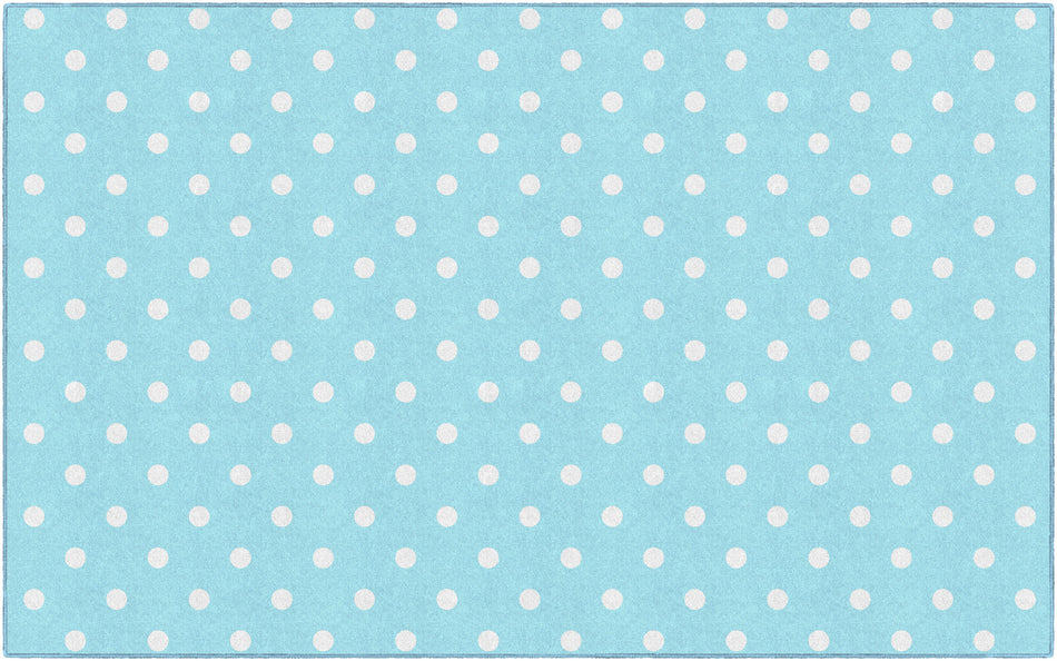 SMALL POLKA DOTS ON BLUE RECTANGLE CARPETS 7'6" X 12'