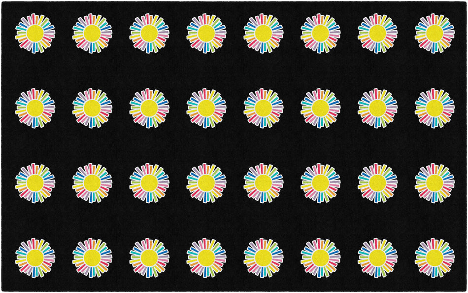 RAINBOW SUN BLACK CRISS CROSS RECTANGLE CARPETS 7'6" X 12'