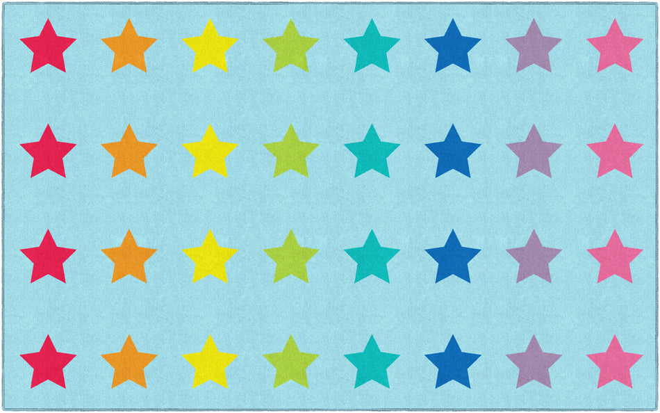 TWINKLE TWINKLE ON BLUE CRISS CROSS RECTANGLE CARPETS 7'6" X 12'