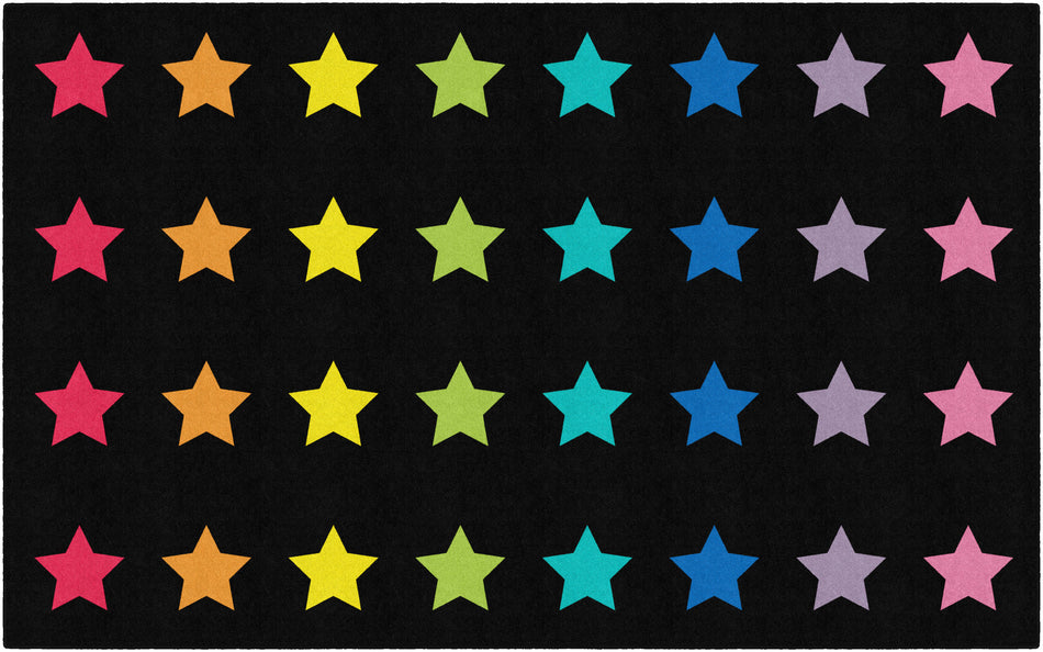 TWINKLE TWINKLE ON BLACK CRISS CROSS RECTANGLE CARPETS 7'6" X 12'