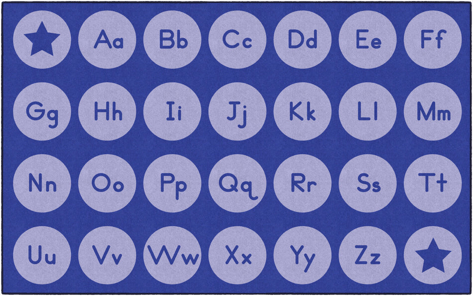 TONE ON TONE ALPHABET INDIGO RECTANGLE CARPETS 7'6" X 12'