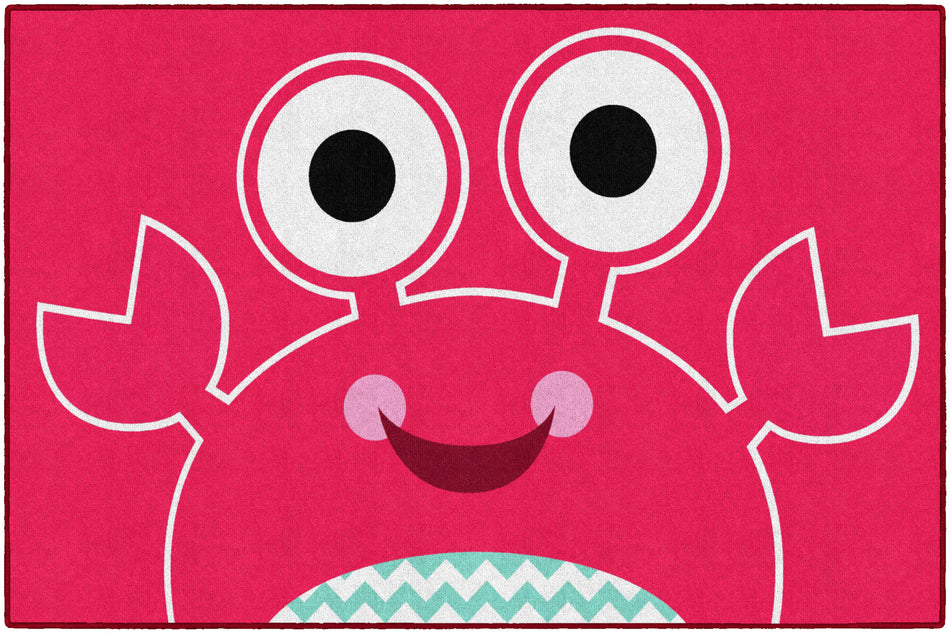 CRAB ON RED RECTANGLE CARPETS 5' X 7'6"