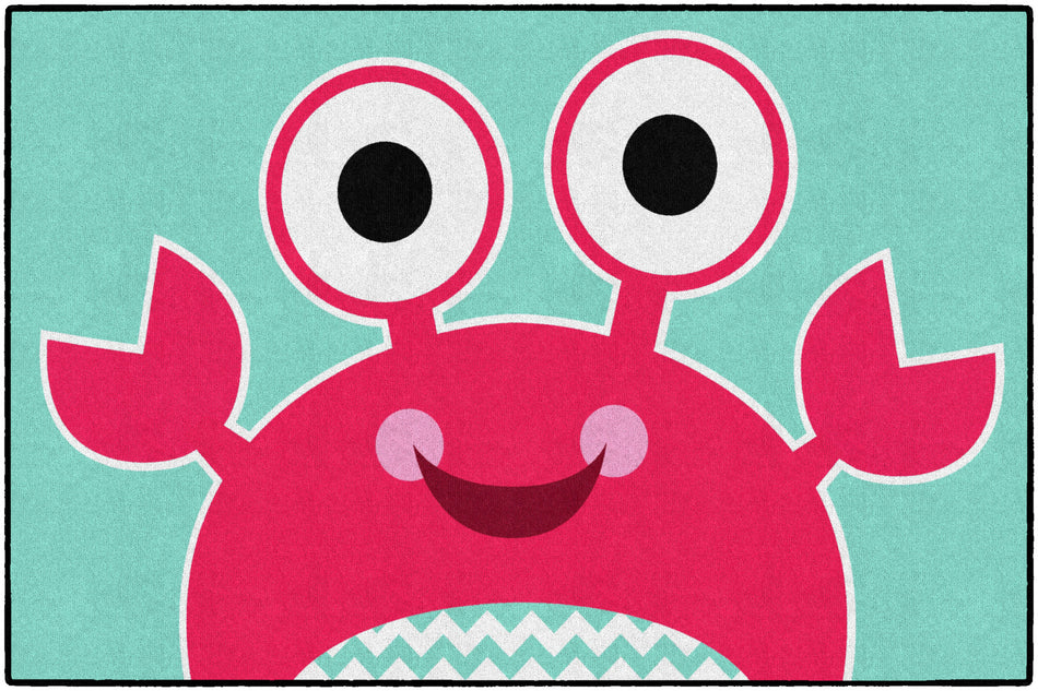 CRAB ON AQUA RECTANGLE CARPETS 5' X 7'6"