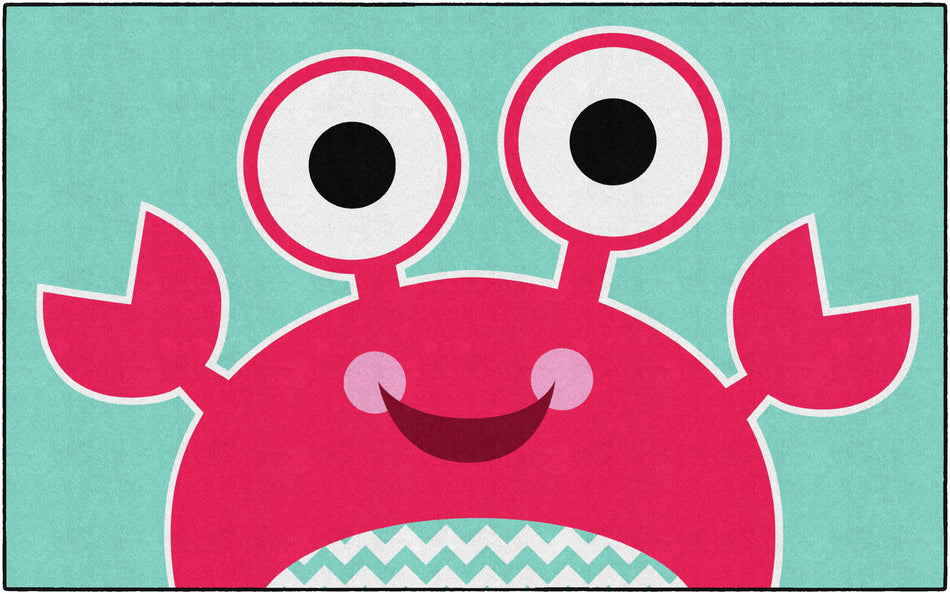 CRAB ON AQUA RECTANGLE CARPETS 7'6" X 12'