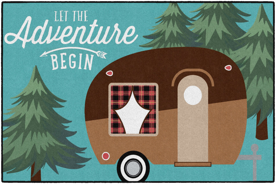 BROWN CAMPER RECTANGLE CARPETS 5' X 7'6"