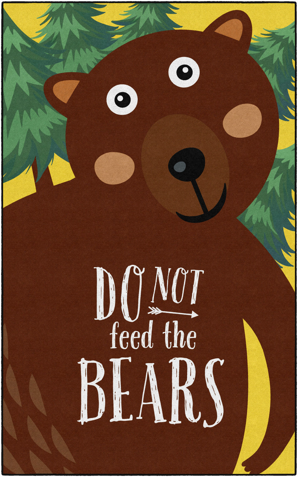 DO NOT FEED THE BEARS RECTANGLE CARPETS 7'6" X 12'