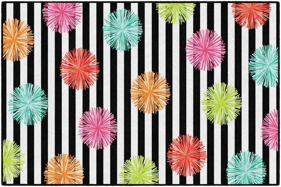 MULTI POMS RECTANGLE CARPETS 5' X 7'6"