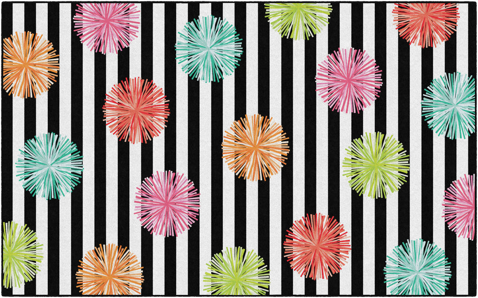 MULTI POMS RECTANGLE CARPETS 7'6" X 12'