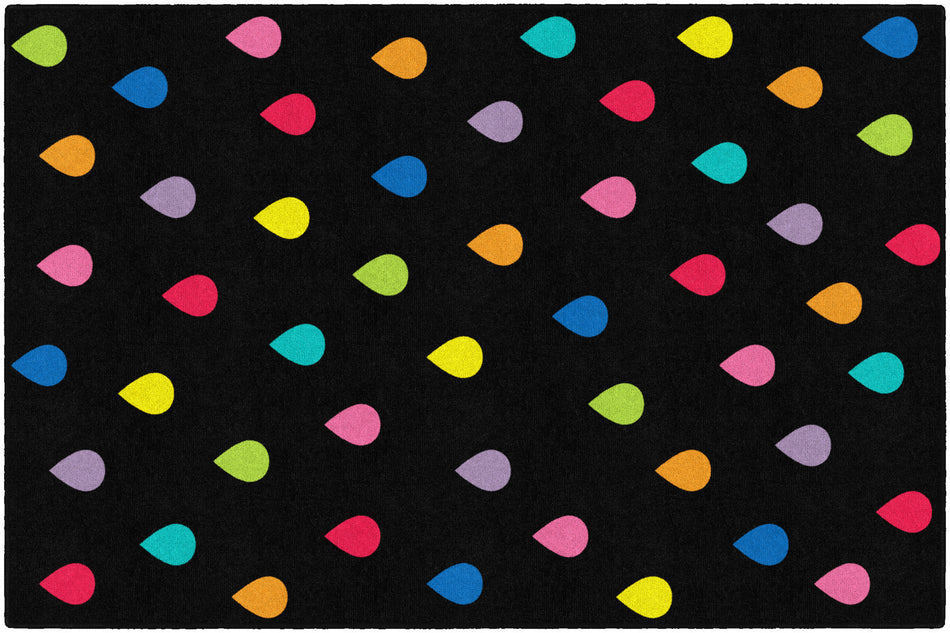 RAIN ON BLACK RECTANGLE CARPETS 5' X 7'6"