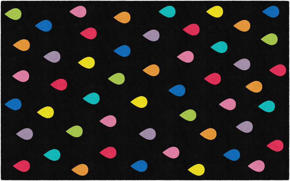RAIN ON BLACK RECTANGLE CARPETS 7'6" X 12'