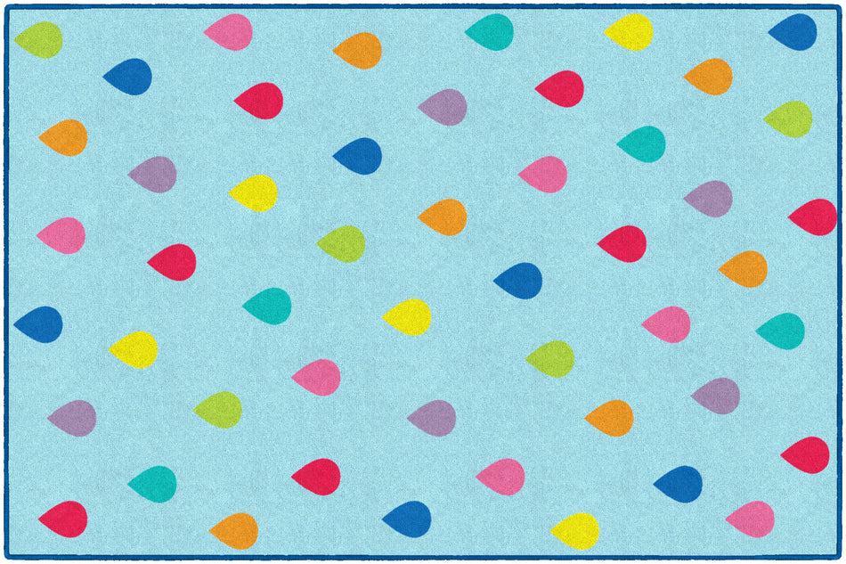 RAIN ON BLUE RECTANGLE CARPETS 5' X 7'6"