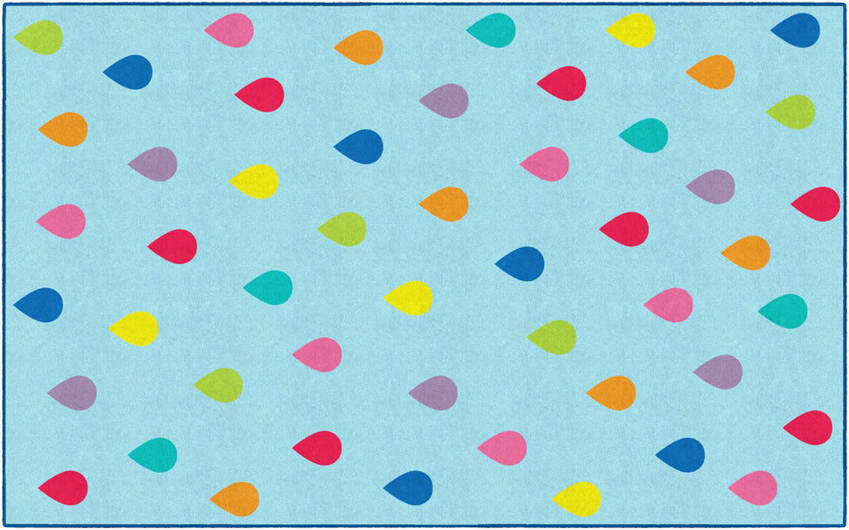 RAIN ON BLUE RECTANGLE CARPETS 7'6" X 12'