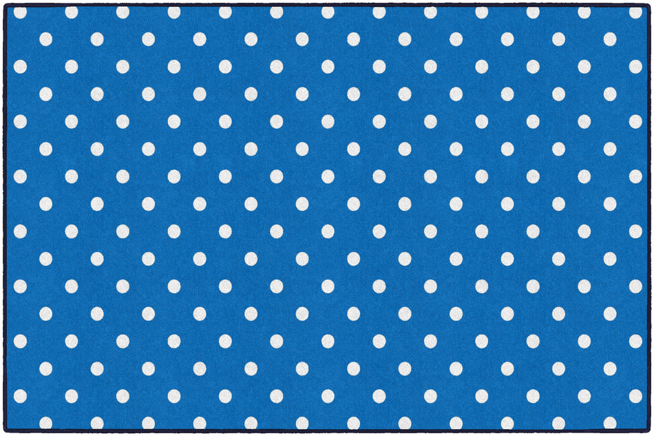SMALL POLKA DOTS BLUE RECTANGLE CARPETS 5' X 7'6"
