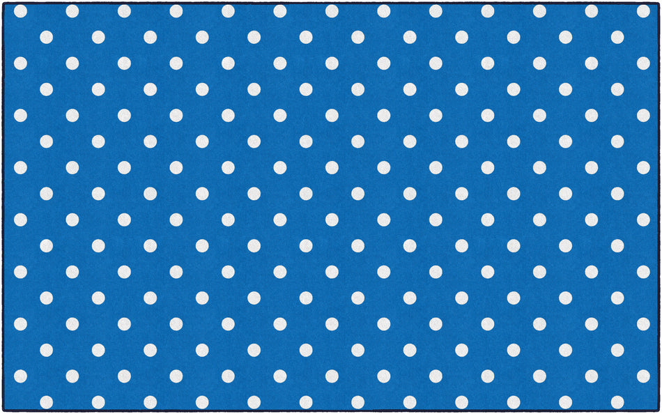 SMALL POLKA DOTS BLUE RECTANGLE CARPETS 7'6" X 12'