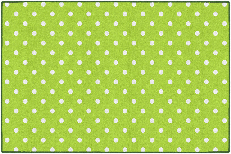 SMALL POLKA DOTS GREEN RECTANGLE CARPETS 5' X 7'6"