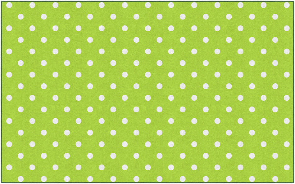 SMALL POLKA DOTS GREEN RECTANGLE CARPETS 7'6" X 12'
