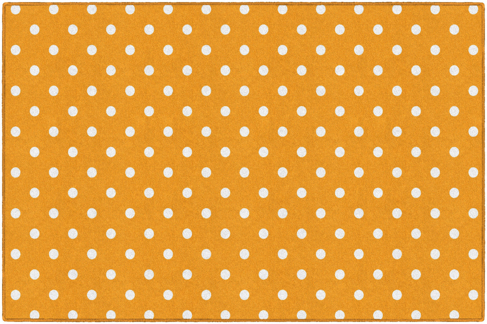 SMALL POLKA DOTS ORANGE RECTANGLE CARPETS 5' X 7'6"