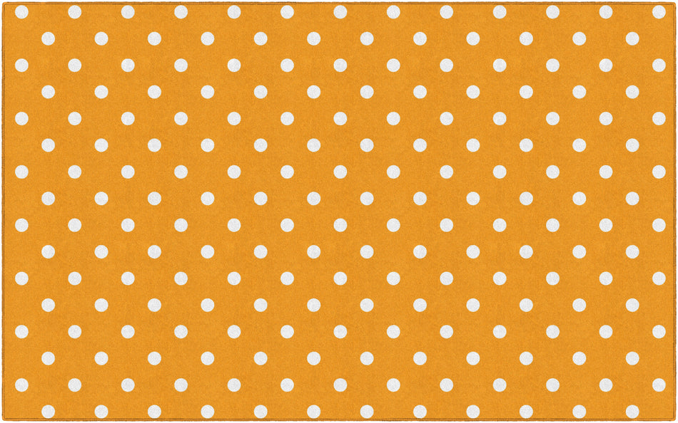 SMALL POLKA DOTS ORANGE RECTANGLE CARPETS 7'6" X 12'