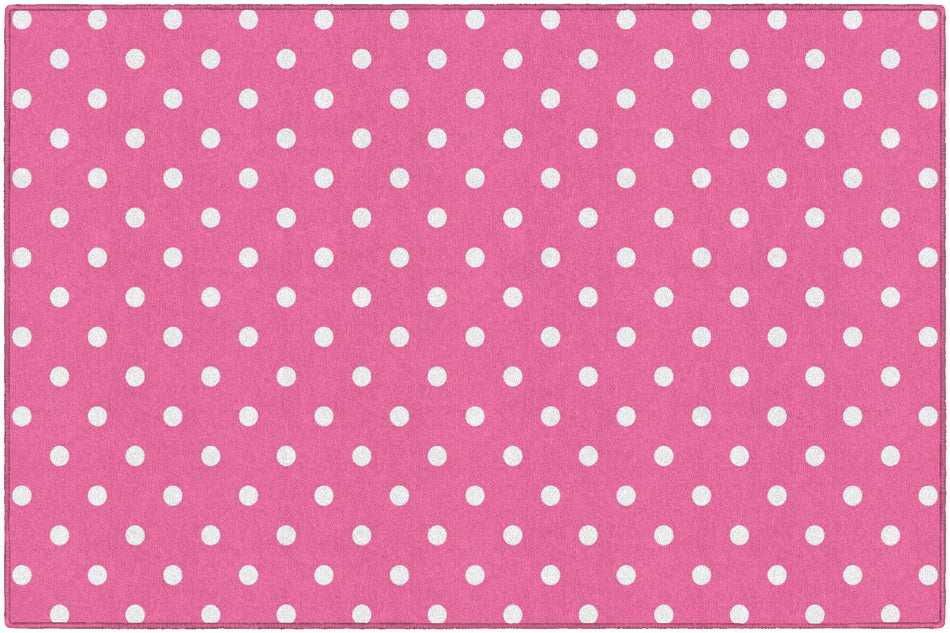 SMALL POLKA DOTS PINK RECTANGLE CARPETS 5' X 7'6"