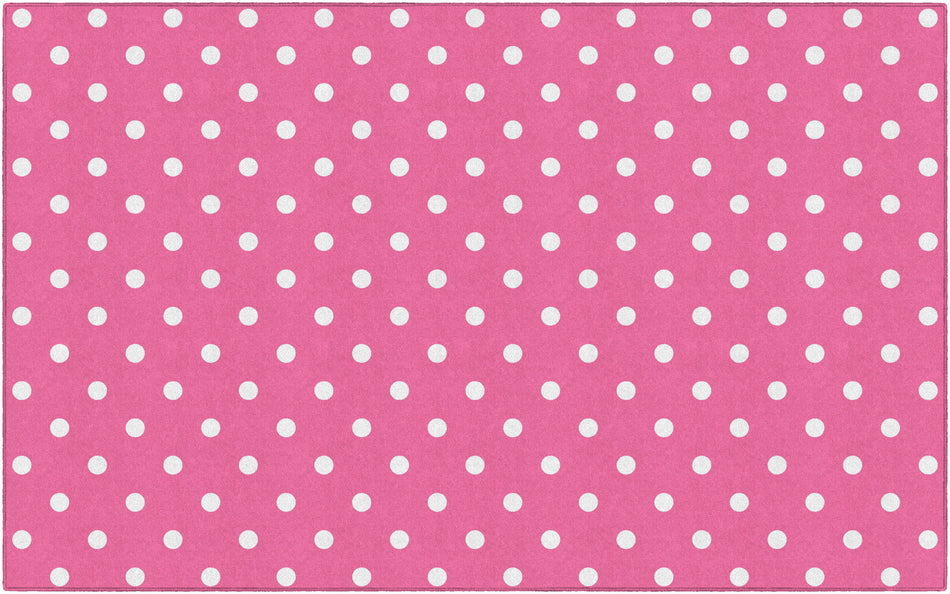 SMALL POLKA DOTS PINK RECTANGLE CARPETS 7'6" X 12'