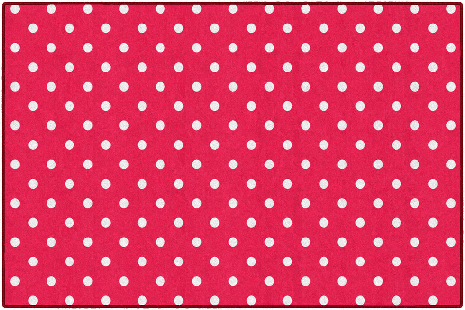 SMALL POLKA DOTS RED RECTANGLE CARPETS 5' X 7'6"