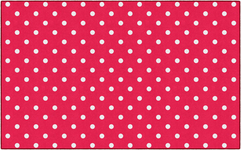 SMALL POLKA DOTS RED RECTANGLE CARPETS 7'6" X 12'
