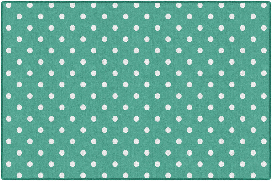 SMALL POLKA DOTS TEAL RECTANGLE CARPETS 5' X 7'6"